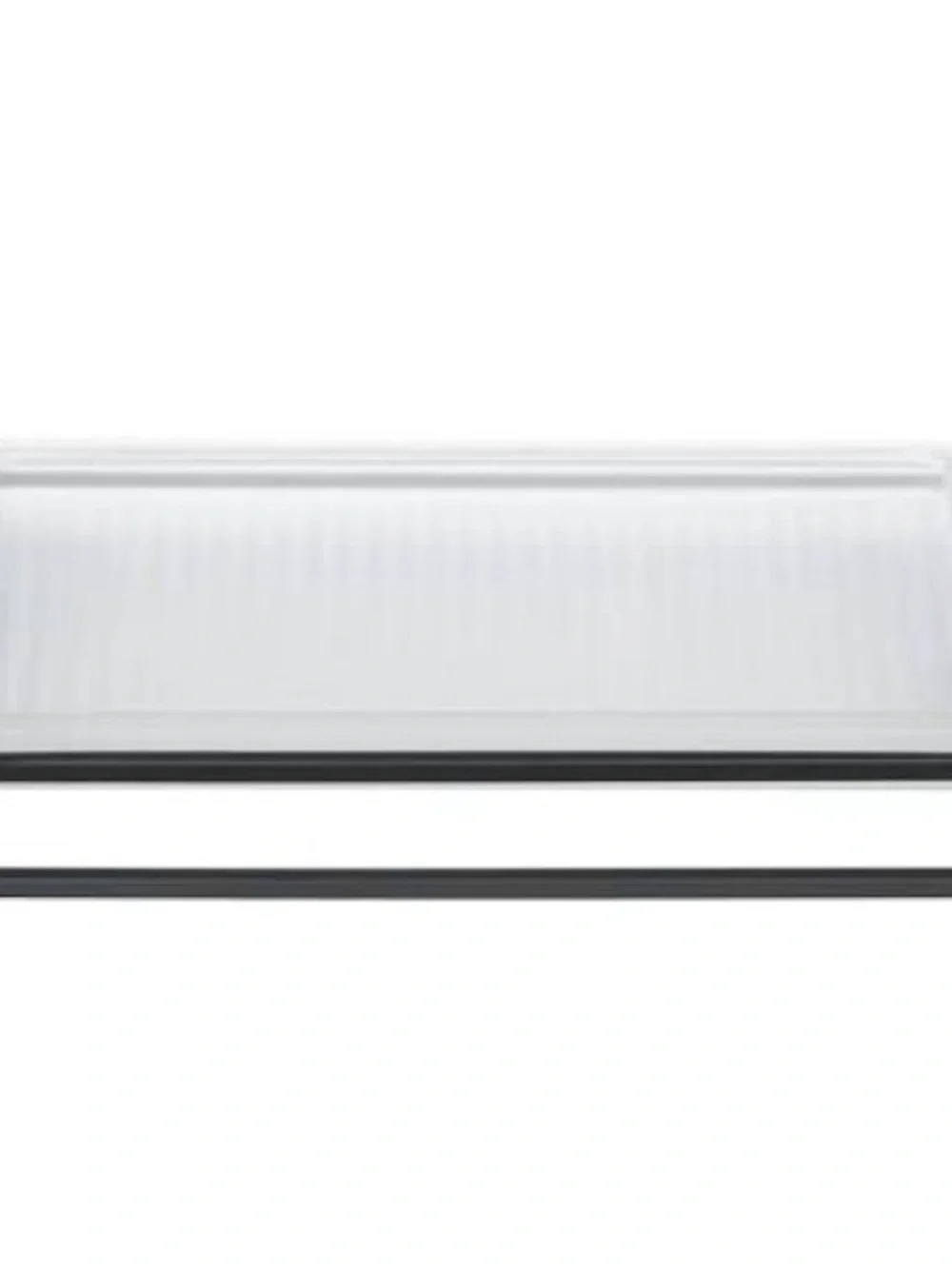 NEW Better Homes & Gardens Ribbed Glass and Metal Tray, White with Black Accents